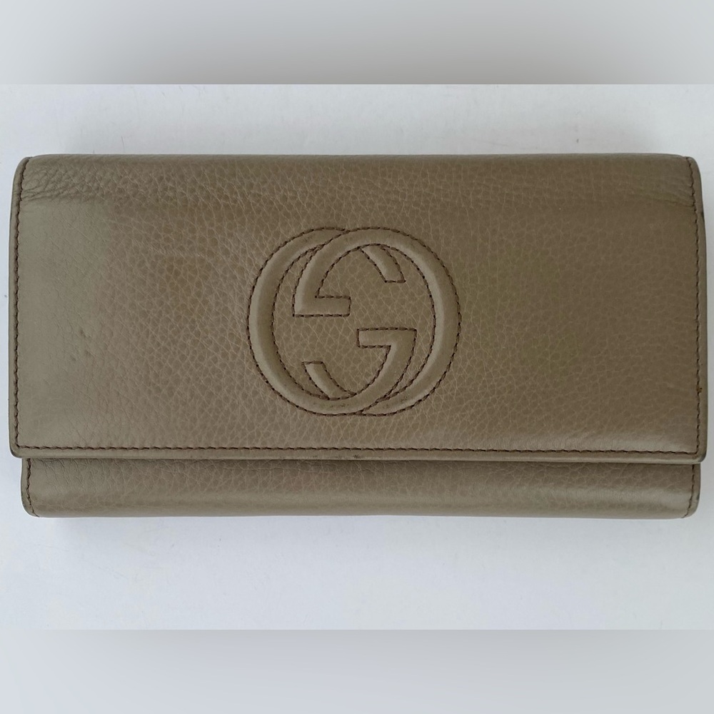 Gucci Soho Interlocking G Leather Continental Snap/Flap Closure Wallet - Picture 1 of 14